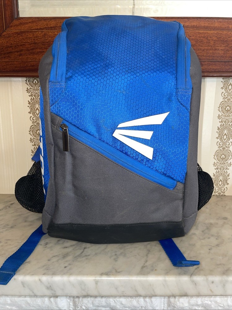 Easton Baseball Softball Backpack Blue Polyester Helmet Bat Hang Hook CLEAN