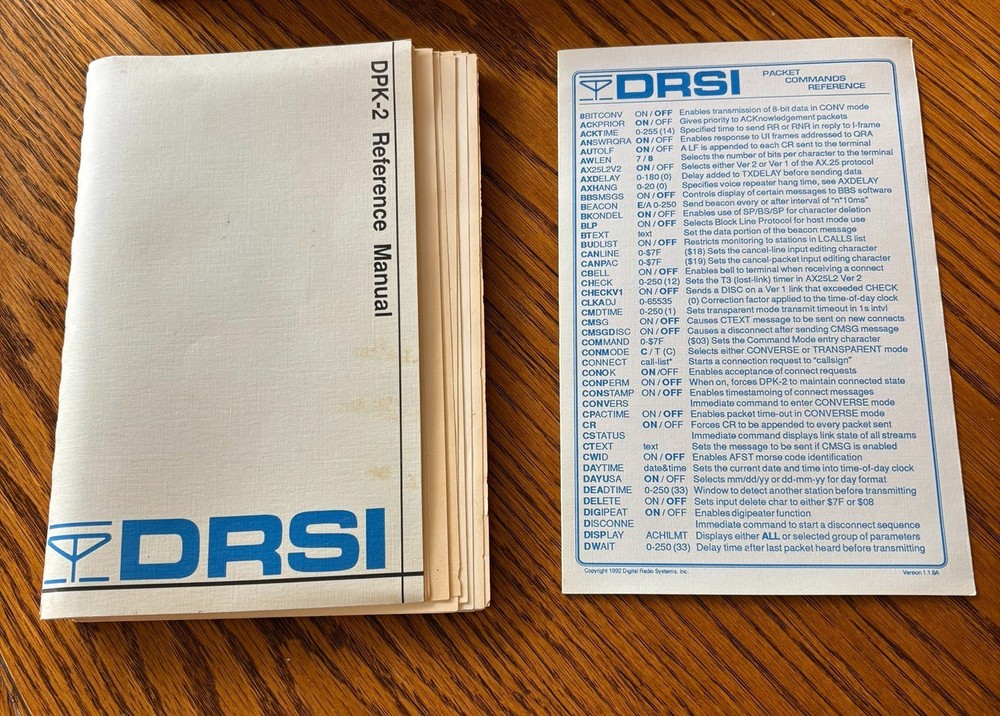 DRSI DPK-2 PACKET RADIO TNC HAM