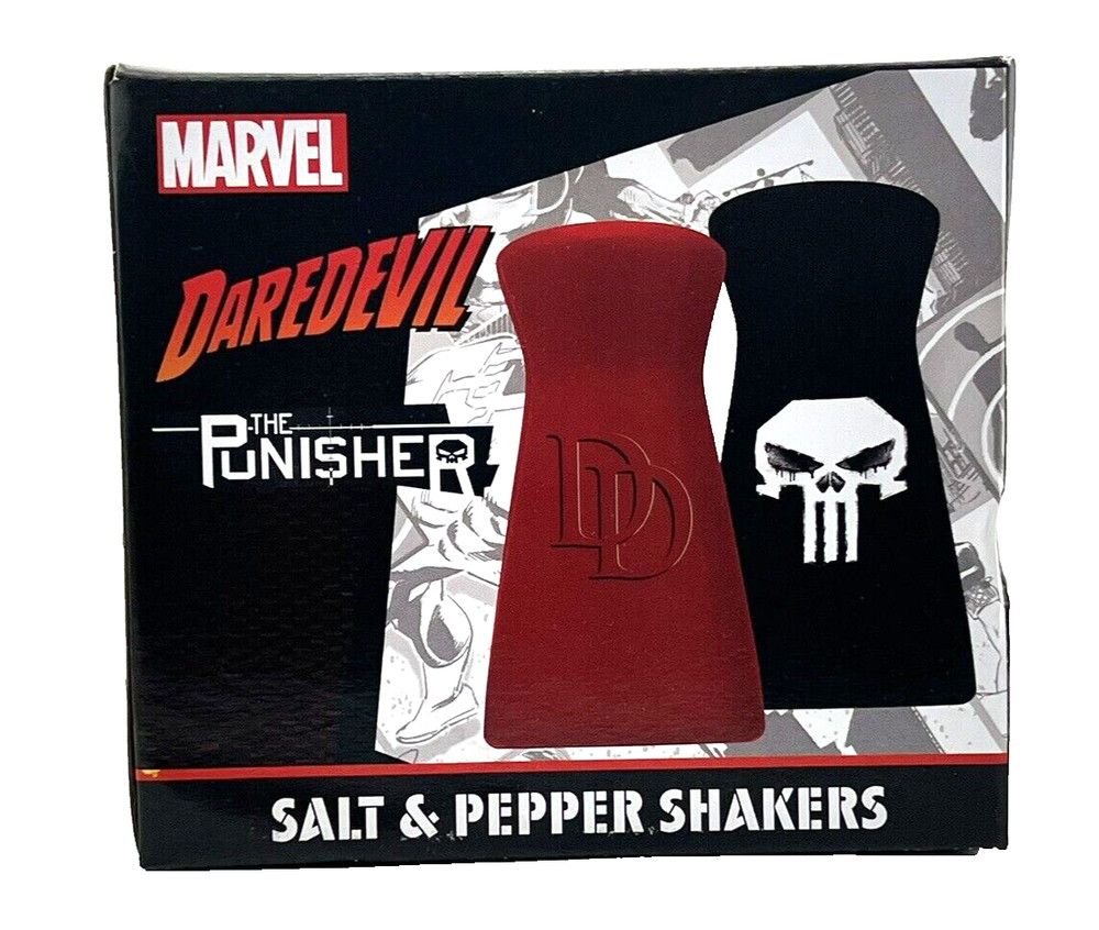 Marvel Comics Daredevil & Punisher Ceramic Salt & Pepper Shakers Set