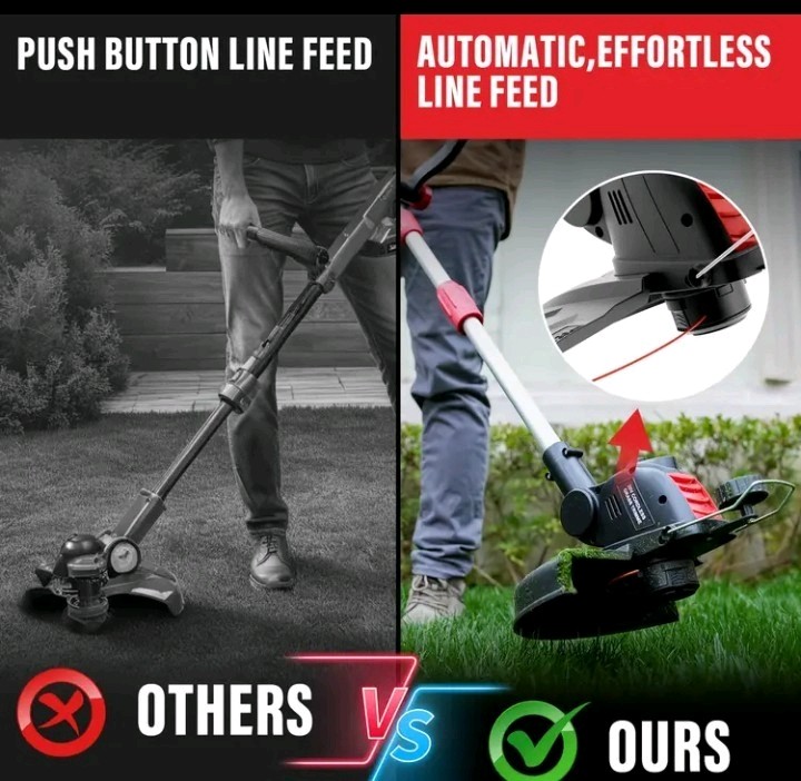 20V 12'' Cordless String Trimmer, Grass Trimmer&Edger with 8 Replacement Spoo...