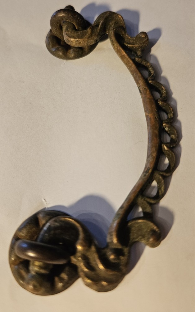 Vintage Brass Drawer Pull Bail Complete Set 3" Center