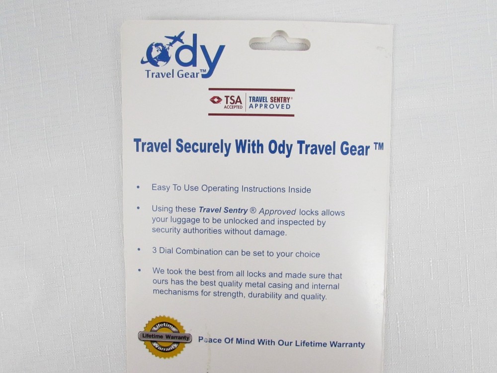 Ody TSA Approved Cable Luggage Locks Re-settable Combination New Missing Package