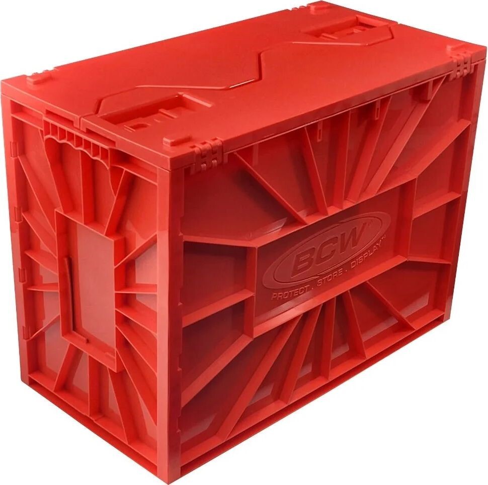 BCW Short Plastic Red Heavy Duty Acid Free Stackable Comic Book Storage Bin