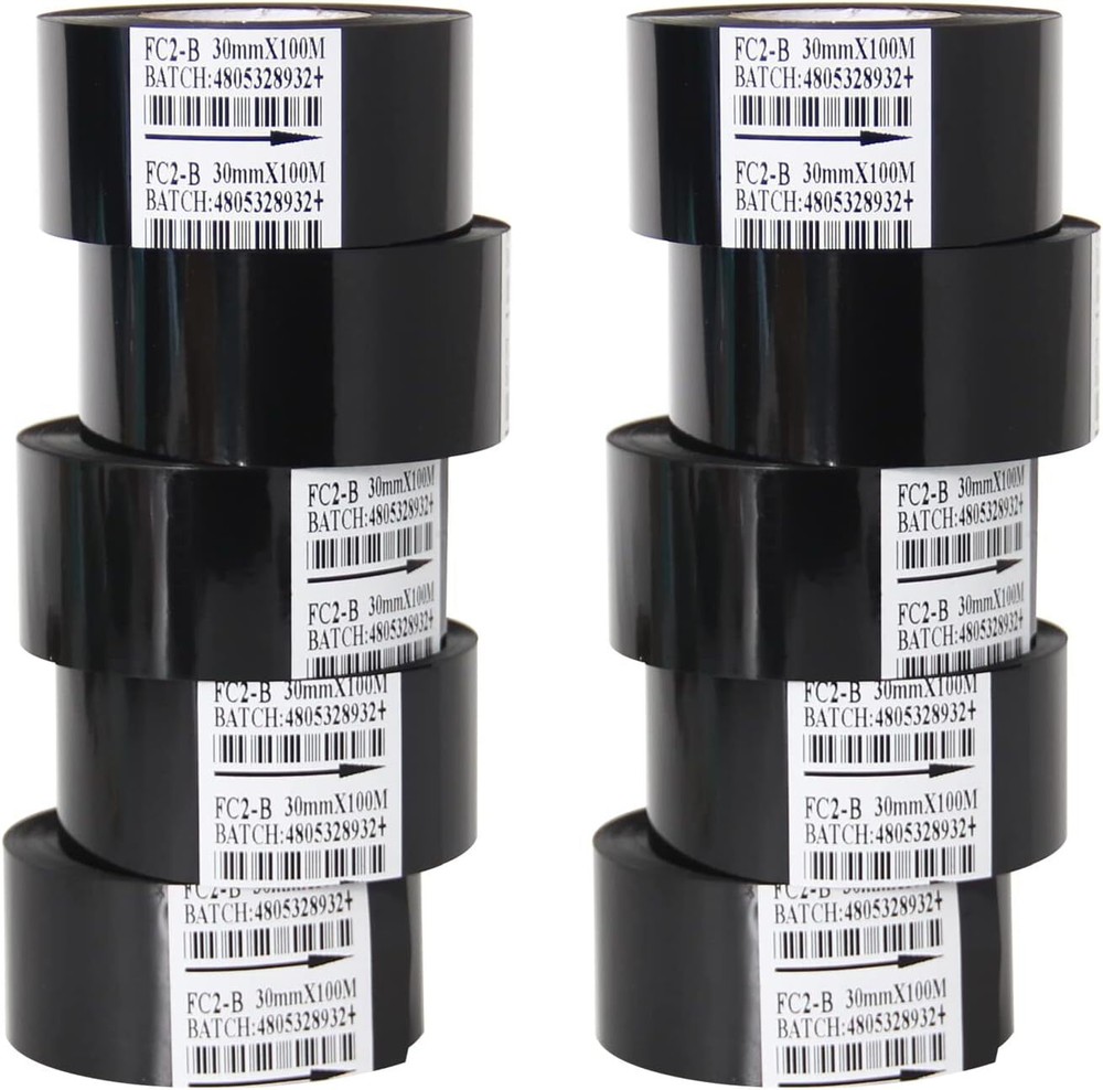 10 Rolls 300*100m Black Thermal Transfer Ribbon Resin for Coder Printer Machine