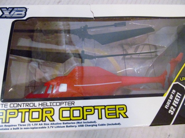 X/B Raptor Copter Remote Control Helicopter, Red, for Ages 10+