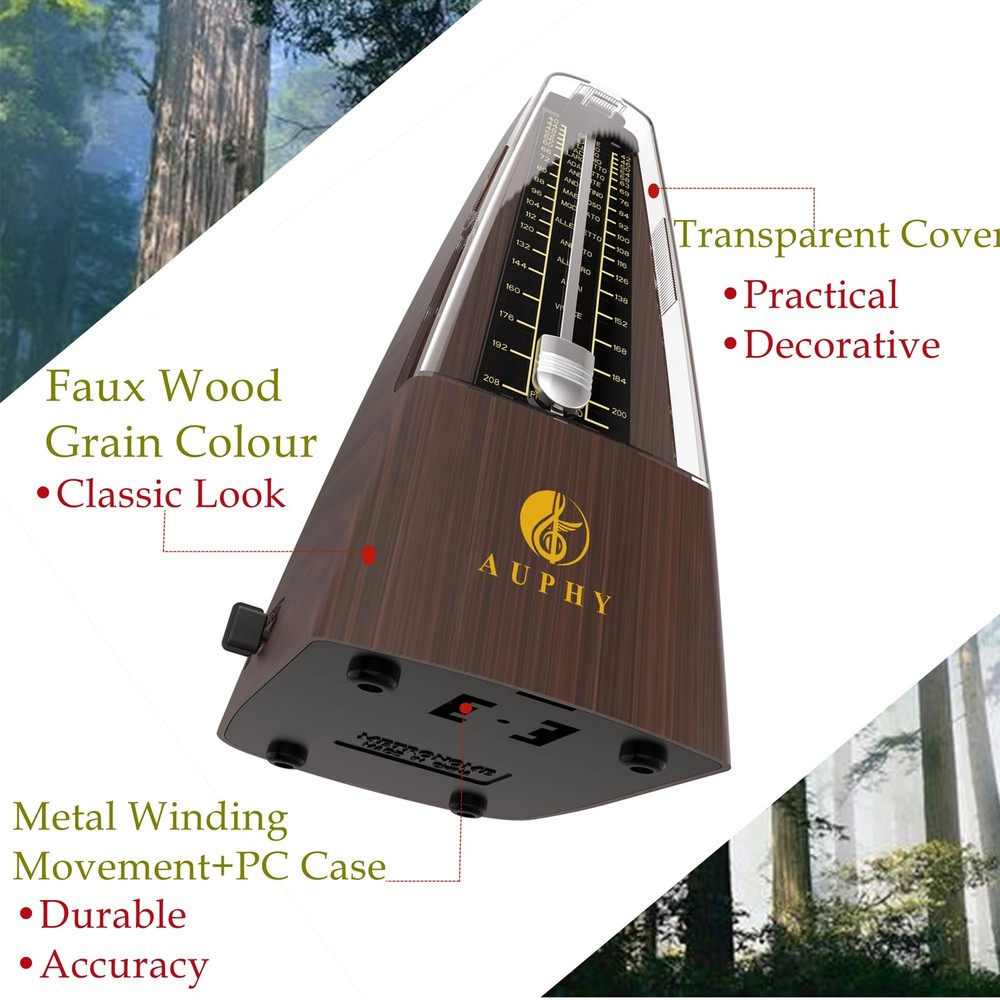 Mechanical Metronome with Accent Bell, Classic Shape, Accurate Beat, Multiple...