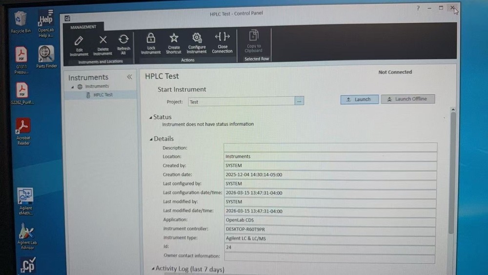 Refurbished Agilent 1100 HPLC System, Complete, with OpenLab 2.5 loaded computer