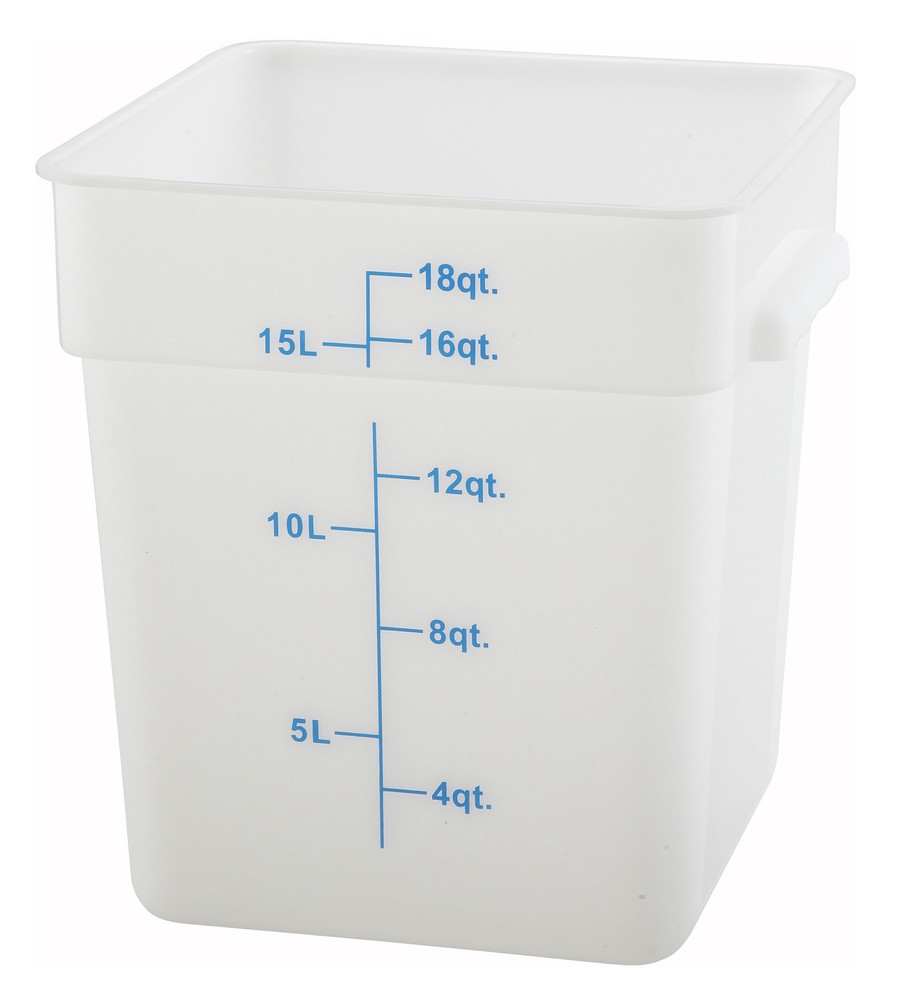 18qt Square Storage Container, Translucent, PP (12 Each)