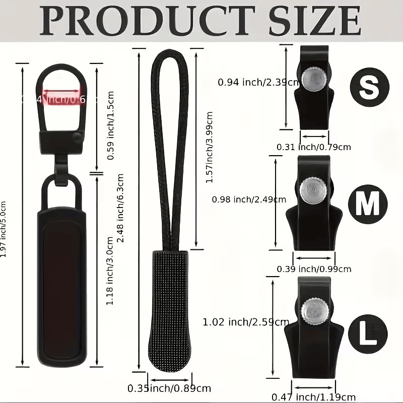 36pc Zipper Repair Kit - Universal Replacement Zip Slider Pulls - Jackets,