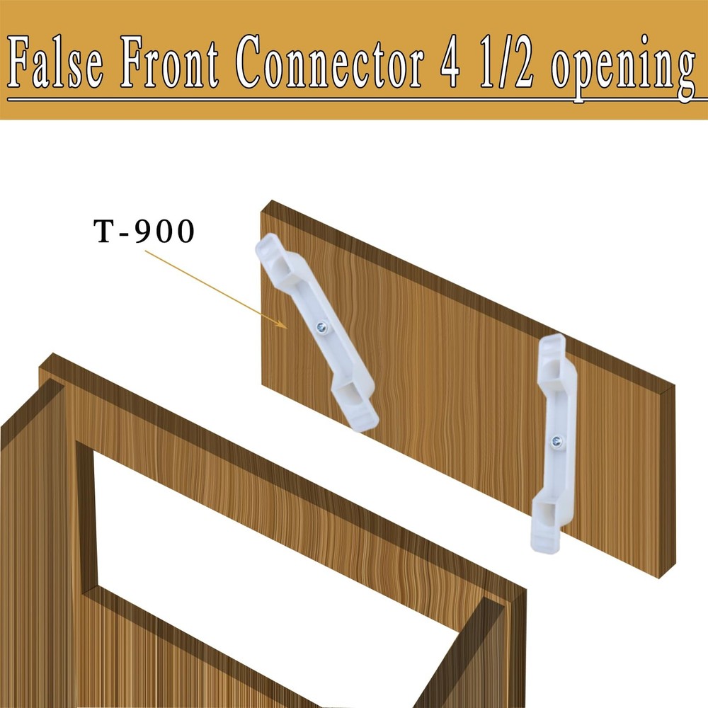 fallingstar 2 Sets (4 clips) False Front Connector & Cabinet Clips 4 White