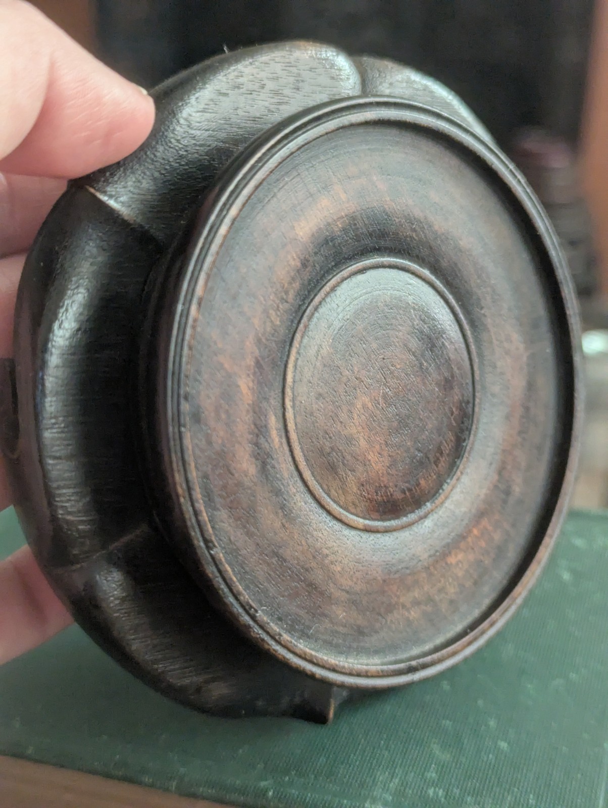 Vintage Japanese Carved Wood Display Stand Kadai for Vase or Bonsai