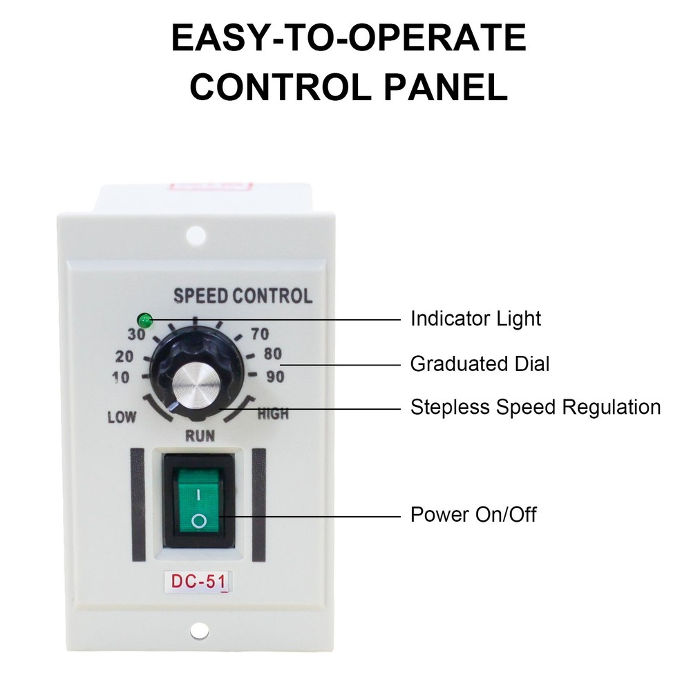 AC 110V Knob Motor Speed Controller DC 0-90V Variable Adjustable Speed New p7