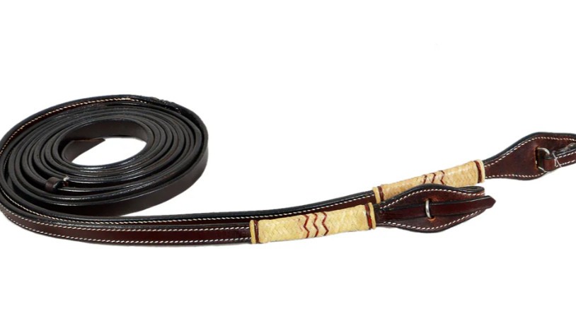 Bar H Equine Braided Rawhide Accented Split Reins