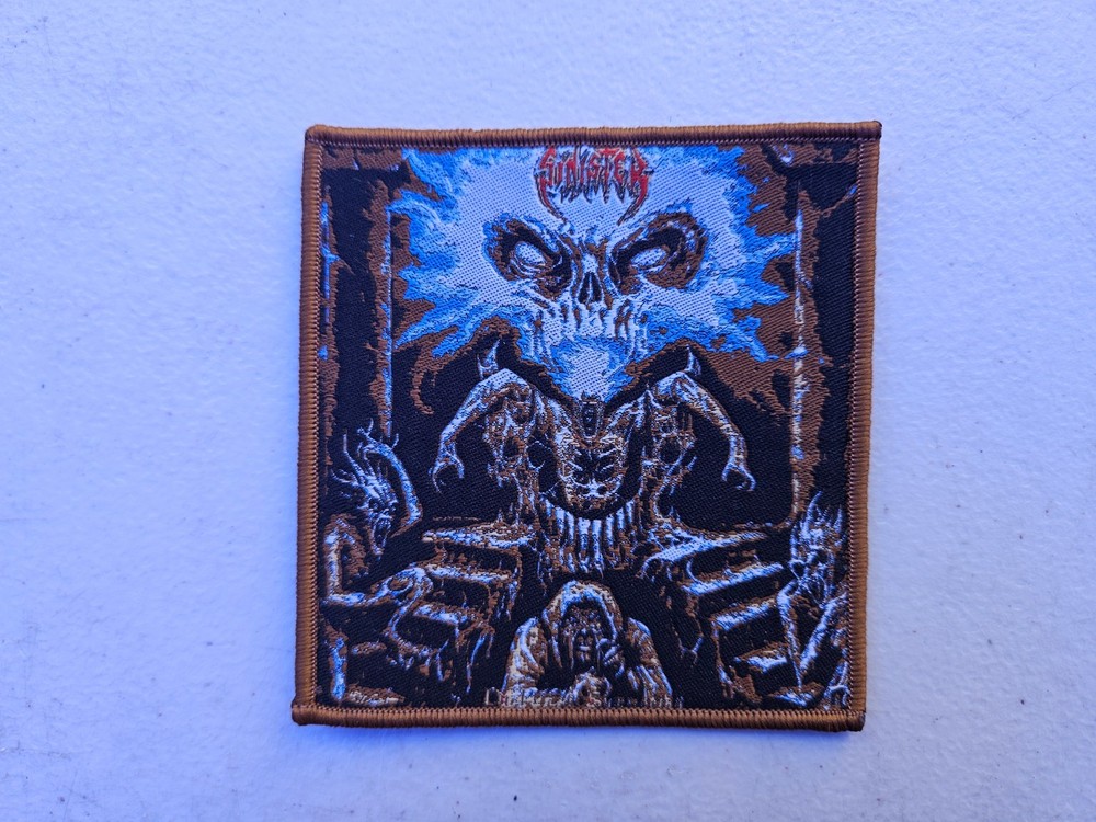 SINISTER, SEW ON BROWN BORDER WOVEN PATCH