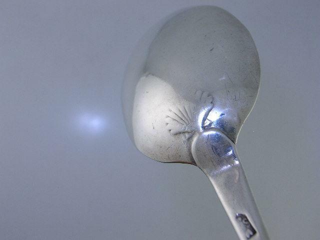 Early George II Silver 7 3/8" Spoon SAMUEL HUTTON London c1737 lion crest