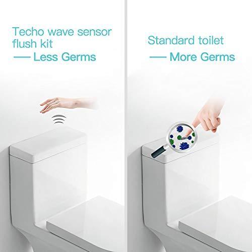 Techo Touchless Toilet Flush Kit with 8” Sensor Range, Adjustable Sensor Range