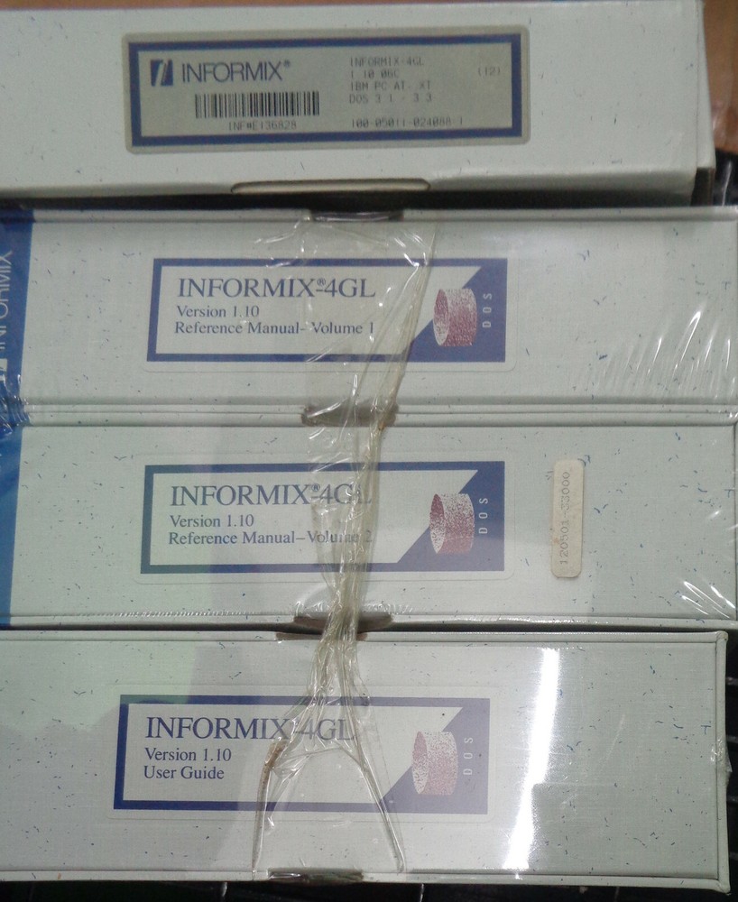 Informix-4GL  Database 1989, Version 1.10 - IBM PC, AT - DOS 3.1 -  Mint.