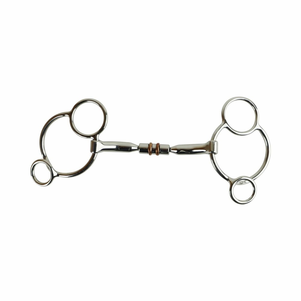 AK Universal Loose Ring Horse Riding Bit Rotary Double Cooper Roller Snaffle Bit