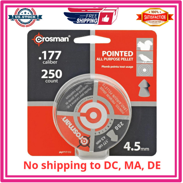 177 Caliber Pointed Pellets – 250 Count, 7.4 Grains, Ideal for Small Game