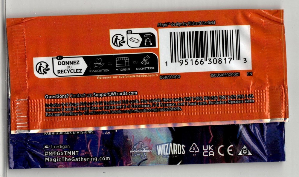 EMPTY Wrapper MTG Magic the Gathering TMNT Trading Card Art 4