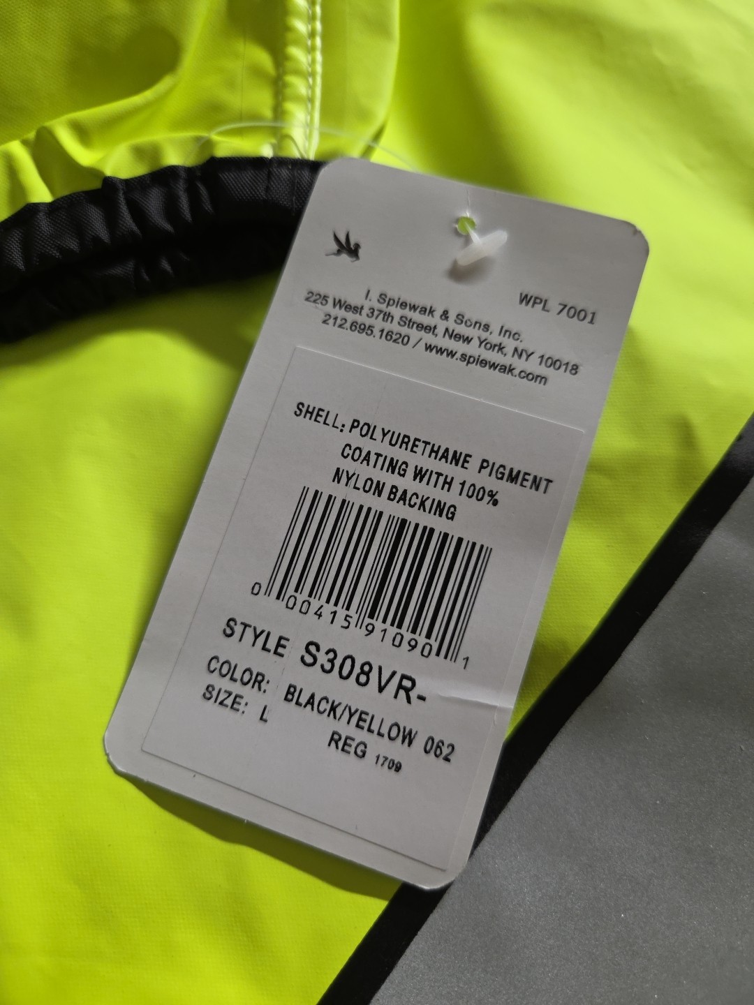 Spiewak S308VR Vizguard Short Reversible Rain Jacket Size LARGE New (F7)