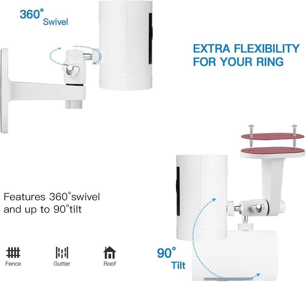 Lightweight Adjustable Wall Bracket for Ring Outdoor Camera - Easy Installation