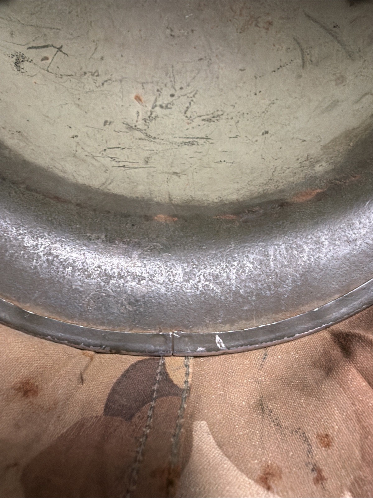 Vietnam WWII Steel Pot FRONT SEAM Helmet Mitchell Cover Liner NICE