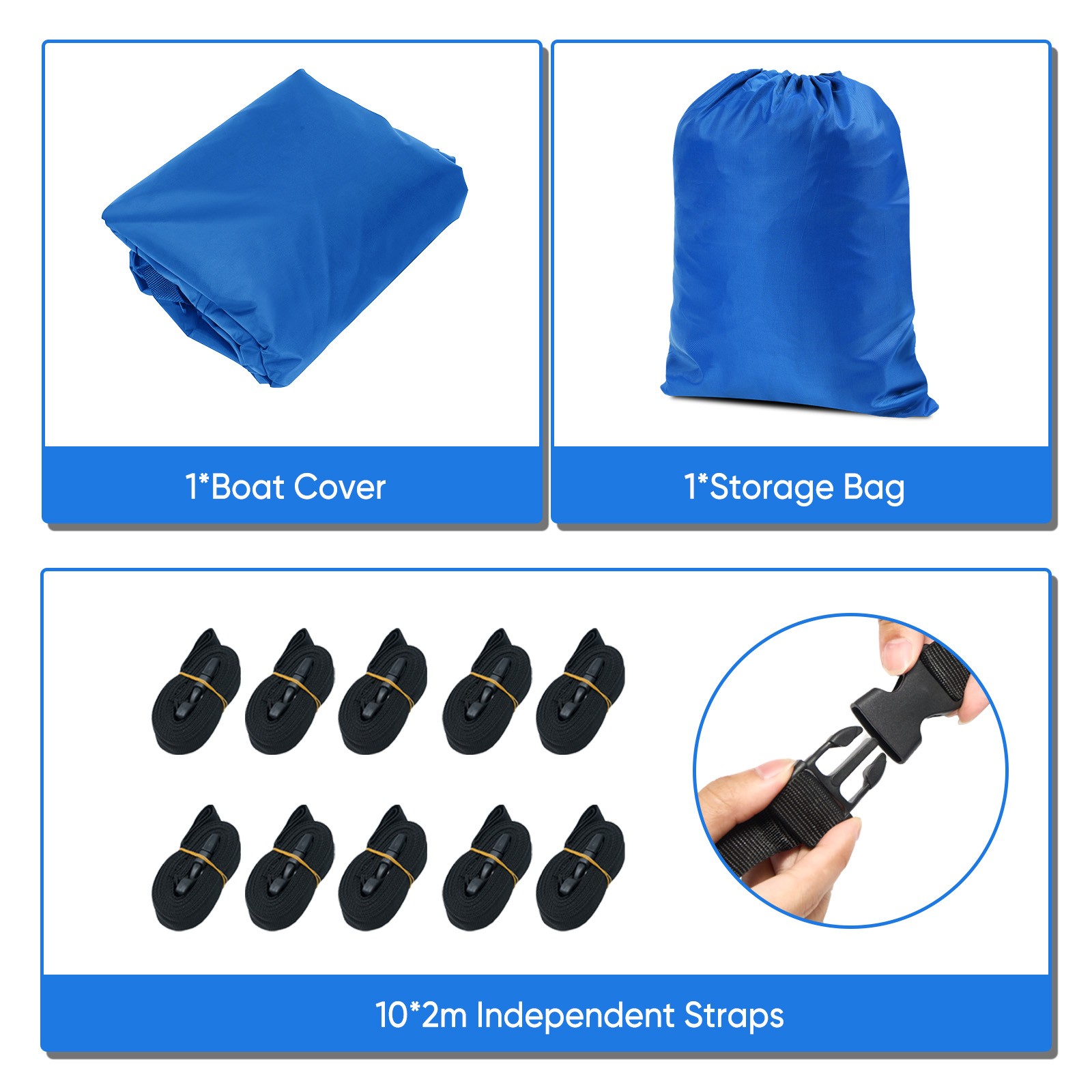 17' 18' 19' Boat Cover Waterproof Heavy Duty Marine Grade Fits V-Hull Runabout