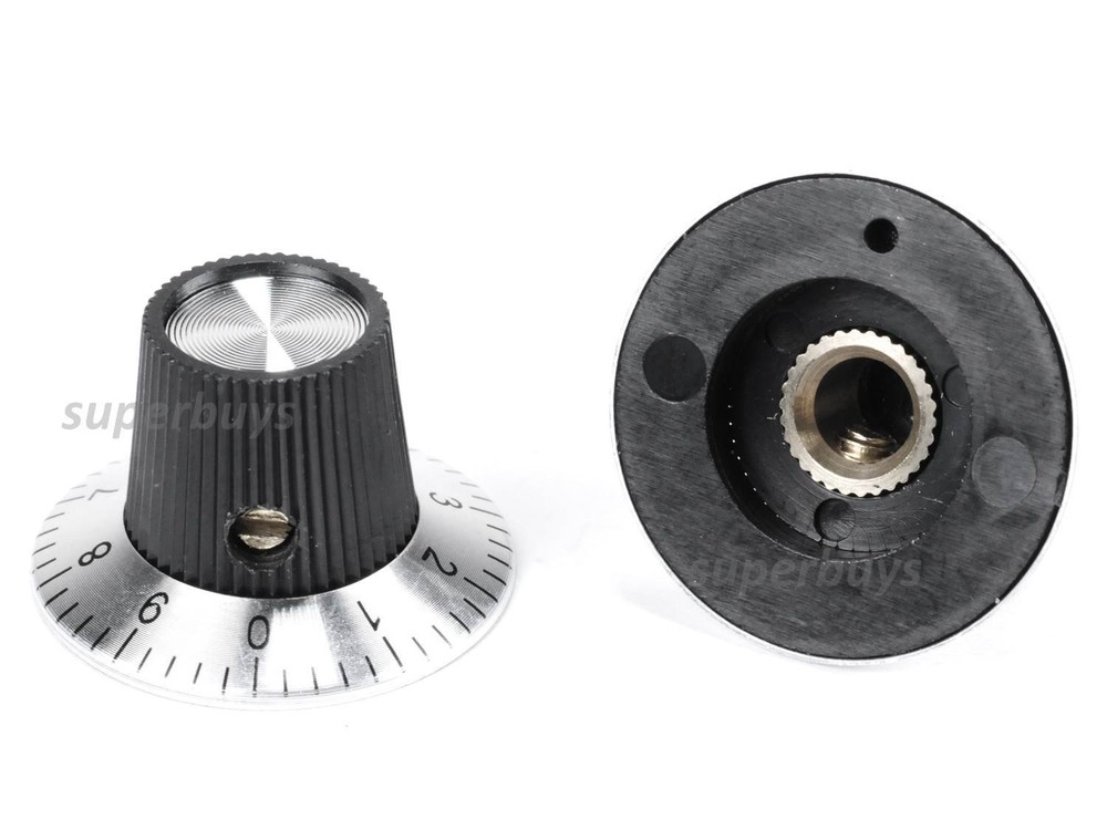 2pcs 10 Digit Potentiometer Knob Volume Control Dial Amplifier Loudspeaker Shaft