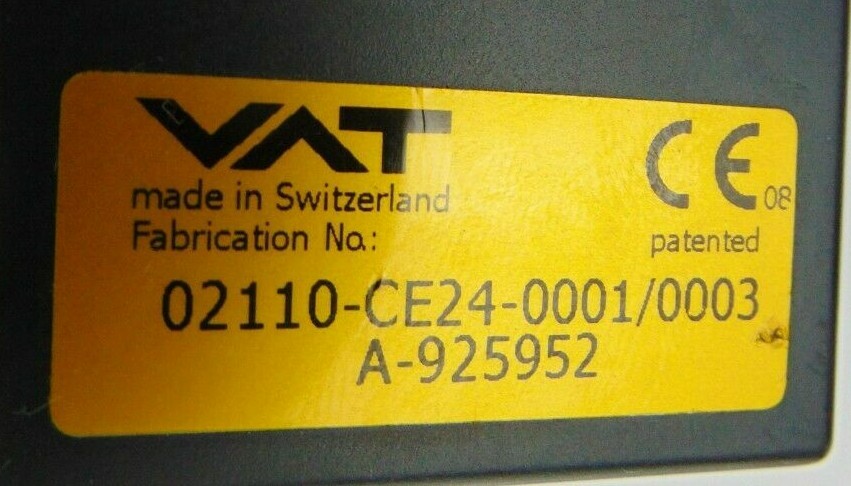 VAT 02110-CE24-0001 Rectangular Valve *used working