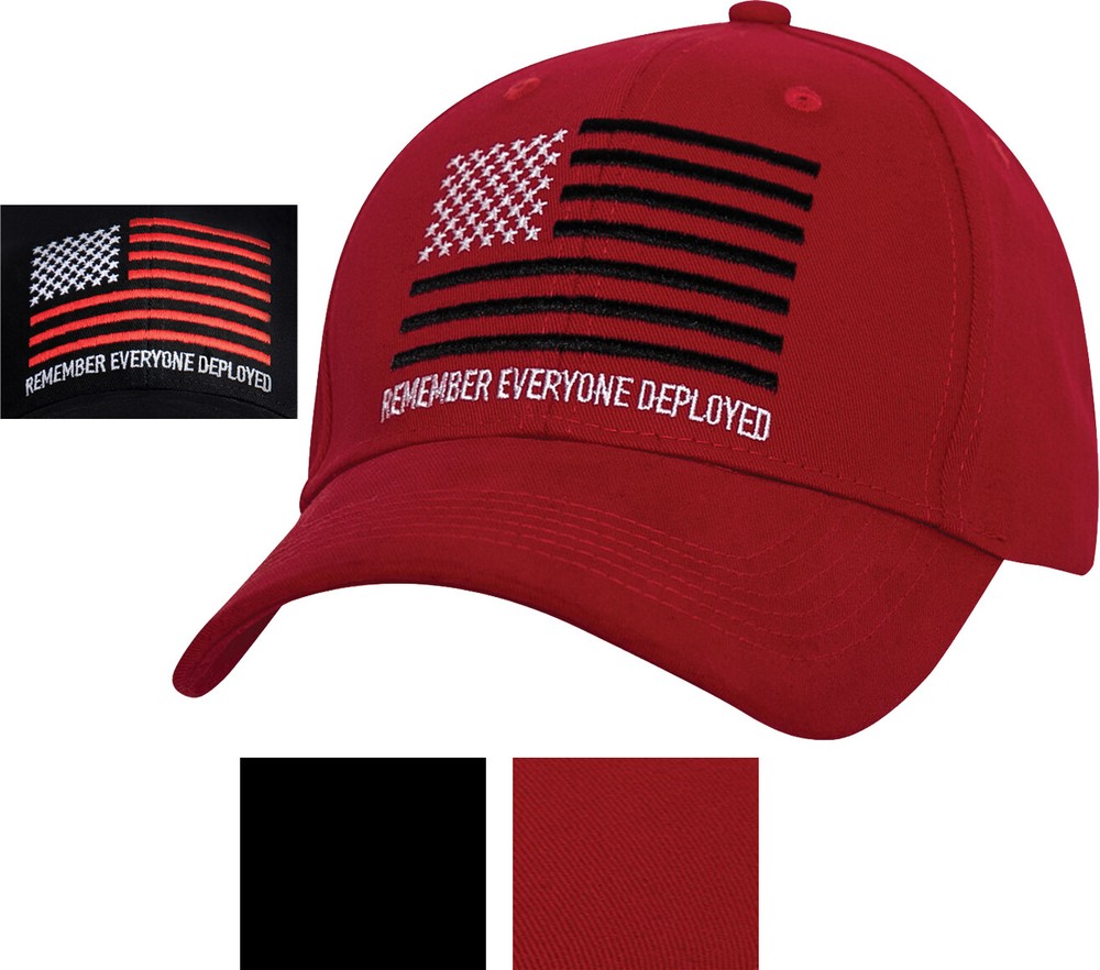 R.E.D. Remember Everyone Deployed USA Flag Cap US Support Soldiers Baseball Hat