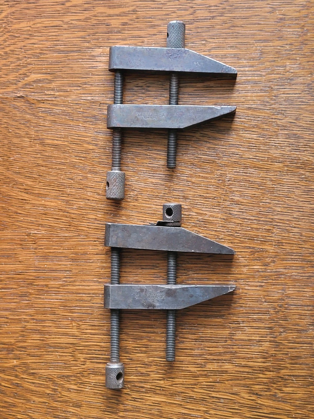 (2) Vintage L. S. Starrett No. 161-D Parallel Clamps 4" Machinist Tools USA