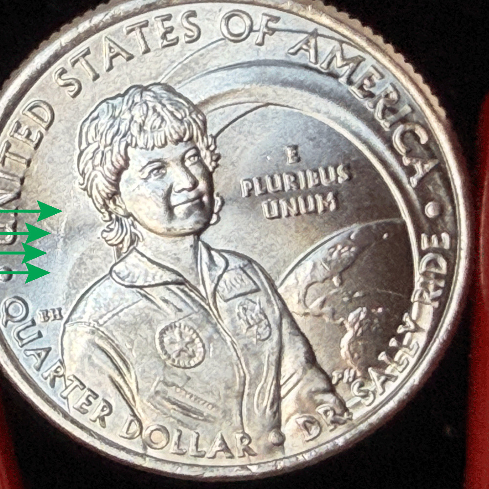 2022-P Sally Ride Quarter Major Mint Error “Ghost Comet Tail” UNC Uncirculated