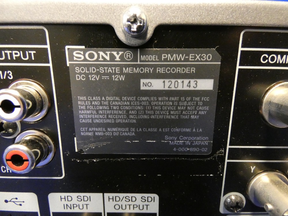 Sony PMW-EX30 Solid-State Memory Recorder w/External Power Supply, Card Adapter