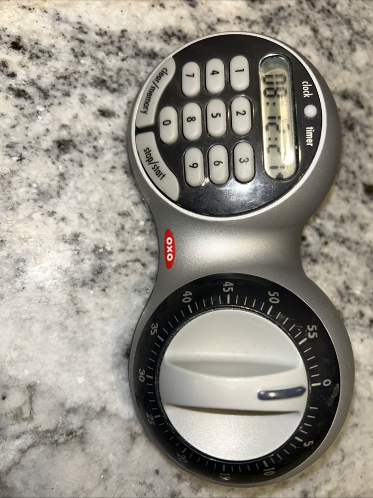 OXO Good Grips Times Squared Double Timer Silver Analog & Digital Working