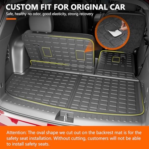 Cargo Mat Trunk Mat+Backrest Mat Compatible with 2018-2024 Chevy Traverse