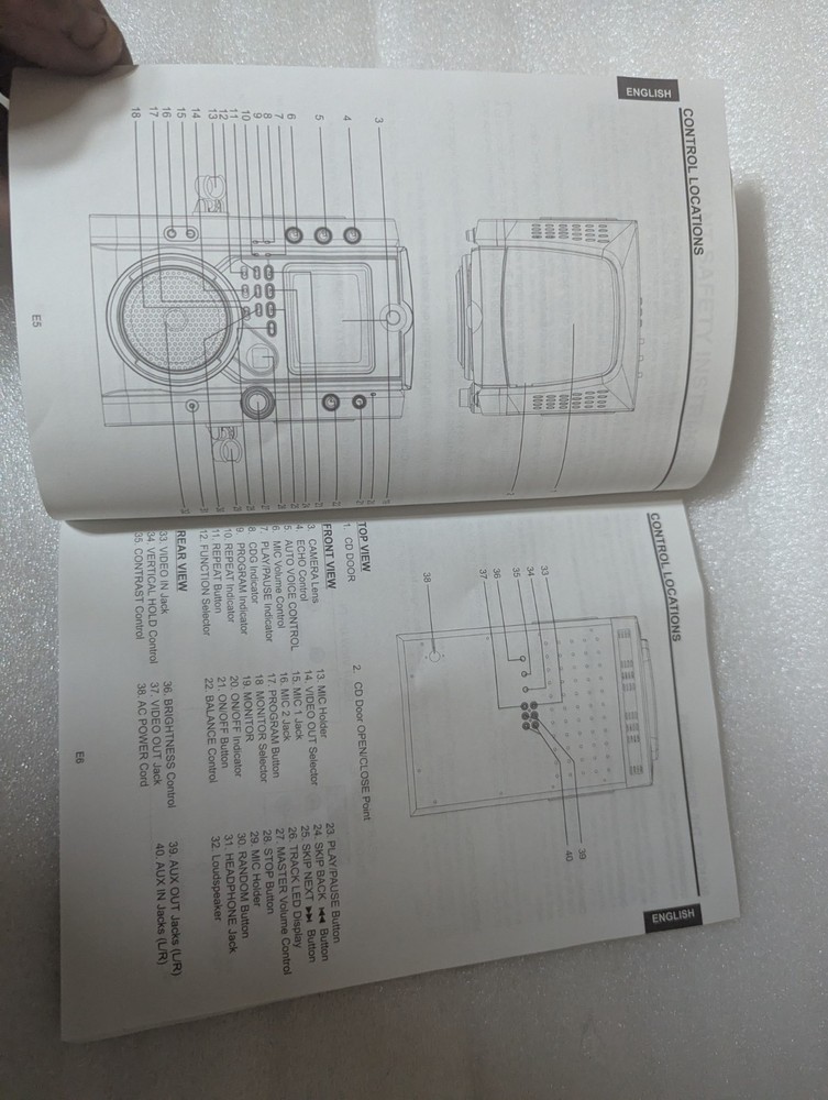 The Singing Machine Manual STVG-520 Instruction Book Karaoke Machine Replace