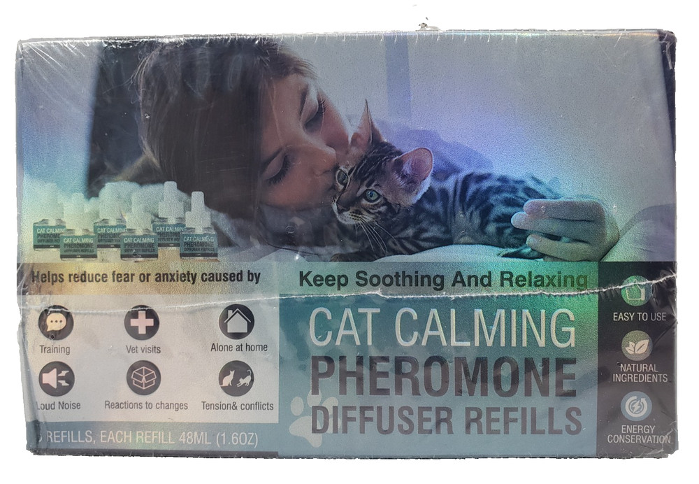 MAZHAOX Cat Calming Diffuser Refill 6 Count Long-Lasting Pheromones 48ml Each