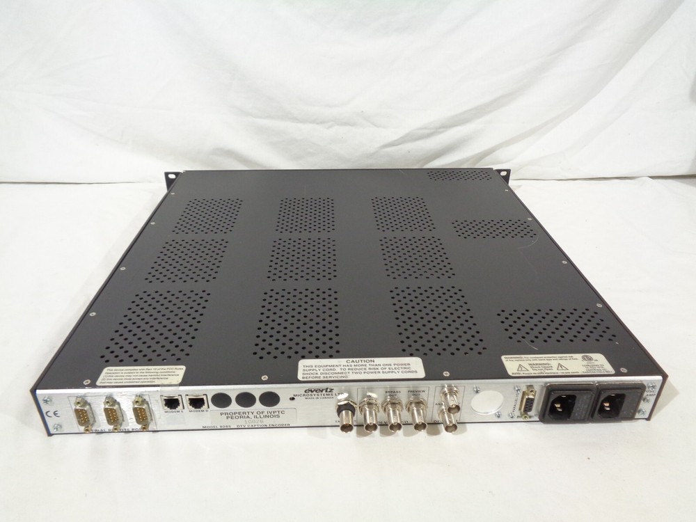Evertz 8085 DTV Caption Encoder - Powers On, Unable To Further Test
