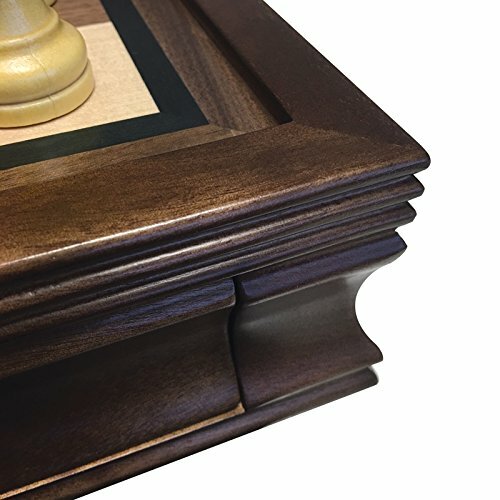 Chess Set Board Game 19" Large Deluxe w/ Drawer Storage Box Walnut Wood 1208M
