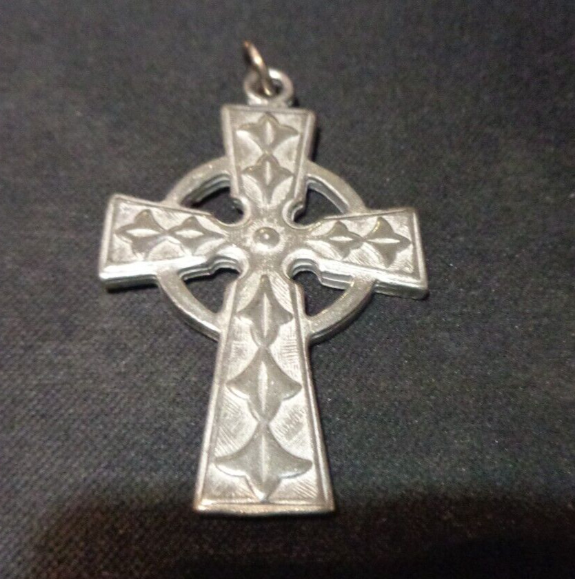 2" Celtic etched Pewter Cross
