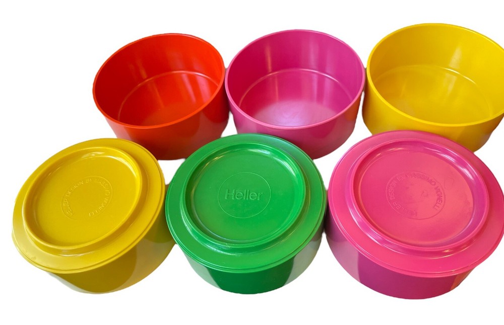 Heller Massimo Vignelli 28 Piece Rainbow Dining Set MCM Vintage Plastic