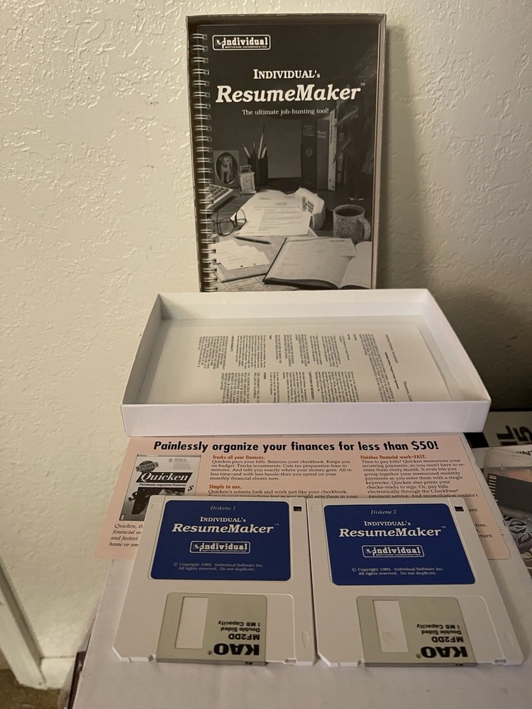 Individual Resume Maker Mac Software 3.5 disks