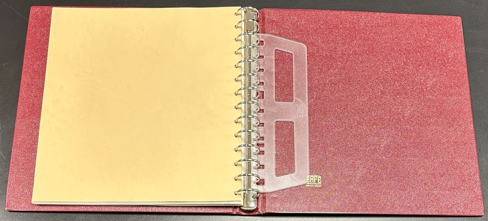 Vintage, Unused Safe Stamp Album w/ Pages, No Stamps - Red