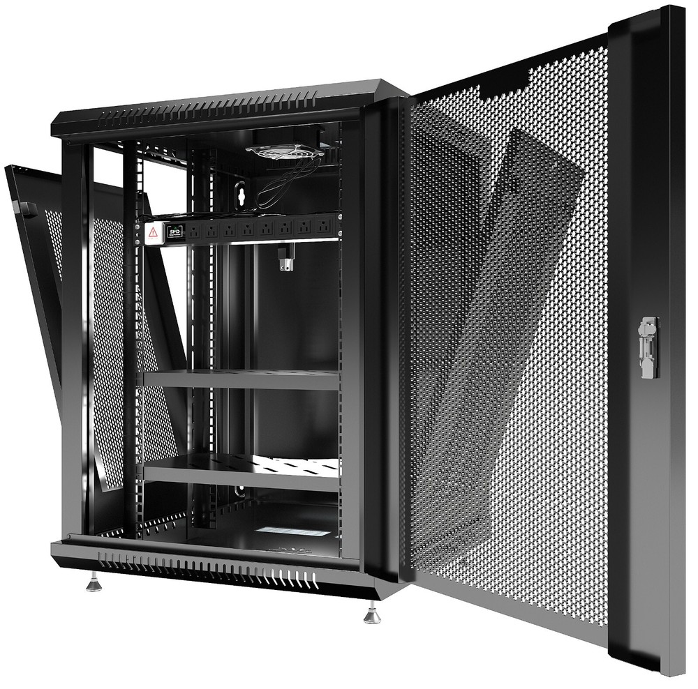 15U Wall Mount Server Rack Locking Network Cabinet Data IT Enclosure VENTED Door