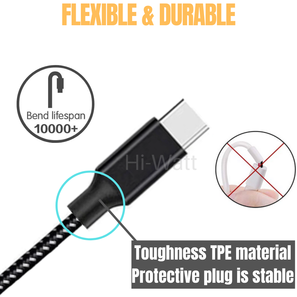 10FT USB C Type C Fast Charger Cable For Samsung Android iPhone 15 Charging Cord