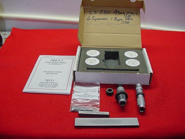 NECO- Barrel Pressure Lapping (Fire) Kit- .22 Caliber- w/Extra's - Nice !!