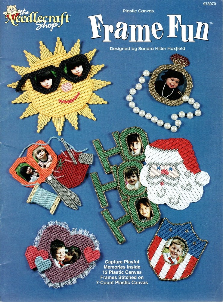 Needlecraft Shop 973070 FRAME FUN Photo Frames Plastic Canvas Pattern Leaflet