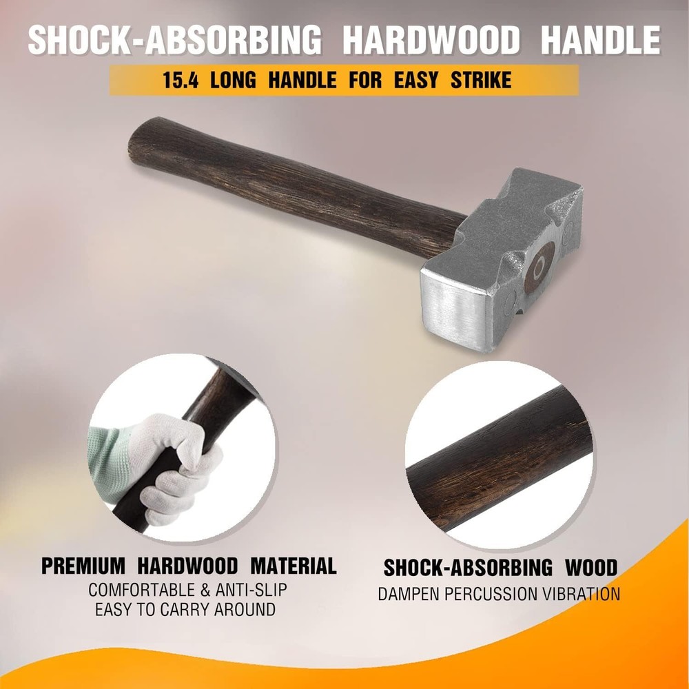2.2LB Forging Square Hammer with Double Faces for Farrier Blacksmith Bladesmith