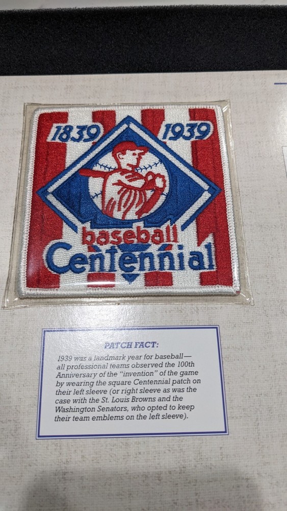 1939 BASEBALL CENTENNIAL 100TH COOPERSTOWN COLLECTION MLB COMMEMORATIVE PATCH